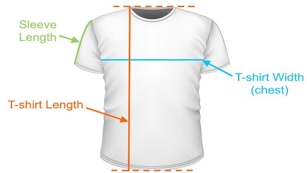 راهنمای سایز تی شرت مردانه